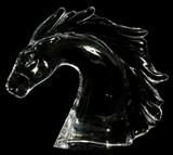 Lot#1350, DAUM, FRENCH CRYSTAL HORSE HEAD SCULPTURE, H 8 1/2", W 10"