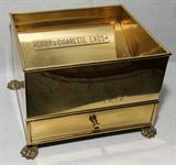 Lot#1514, BRASS CIGAR & CIGARETTE RECEPTACLE, H 10", L 12", D 9"