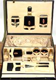 Lot#1559, ART DECO ENAMELED FITTED TRAIN CASE, C. 1920, H 6 1/2", W 13 1/2", L 18"