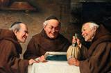 Lot#2001,ADOLFO BACCI (ITALIAN 1856-1897), OIL ON CANVAS, 18" X 22", MONKS AROUND A TABLE
