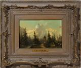 Lot#2014, ALBERT BIERSTADT (1830-1902), OIL ON BOARD, 5 5/8" X 8 1/8", CATHEDRAL ROCK, YOSEMITE