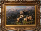 Lot#2017, WILLIAM R.C. WATSON (BRITISH 1831-1921), OIL ON CANVAS, 1906, 30" X 22", "COLLECTING THE FLOCK"