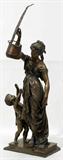 Lot#2035, DESIRE PIERRE LOUIS MARIE (FRENCH 19TH C.), BRONZE SCULPTURE, 16.5", FEMALE WITH WATER BUCKET, CHILD