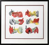 Lot#2048, HENRY MOORE (ENGLISH 1898-1986), COLOR LITHO, #29/75, 1963, 16" X 20" IMAGE, "SIX RECLINING FIGURES"