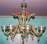 Lot#2062, VENETIAN GLASS EIGHT-ARM CHANDELIER, H 36", DIA 40"