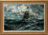 Lot#2093, ROBERT HOPKIN [AMERICAN 1832-1909] OIL ON CANVAS 1907, 24" X 36" SHIP IN ROUGH SEAS