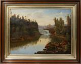 Lot#2125, HUDSON RIVER SCHOOL, OIL ON CANVAS, 27" X 36", POSSIBLE LOWER FALL OF THE GENESEE RIVER, NY