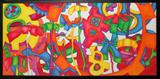 Lot#2123, CRUISE, MODERN OIL PASTEL, 39" X 81", ABSTRACT COMPOSITION
