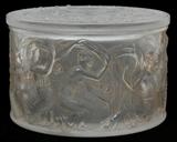 Lot#2183, R. LALIQUE 'FIGURINES ET VOILES' CRYSTAL BOX, C. 1920'S, H 2 3/4', DIA 4 3/8"