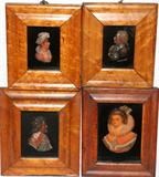 Lot#2228, 19TH C. WAX PORTRAITS, 4 (2 MALES & 2 FEMALES), IMAGES ARE 2 3/4" X 1 5/8" TO 4 5/8" X 3 3/8"