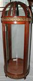 Lot#2286, GEORGIAN STYLE GILT MAHOGANY CURIO CABINET, H 78", DIA 30"