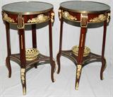 Lot#2303, FRENCH STYLE MAHOGANY & MARBLE TOP OCCASIONAL TABLE, H 30", DIA 17"