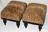Lot#2305, CONTEMPORARY UPHOLSTERED FOOT STOOLS, PAIR, H 13", W 11", L 16"