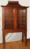 LOT #25 CONTEMPORARY CHINESE CHIPPENDALE DISPLAY CABINET, H 82", L 42", D 15"