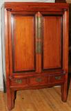 LOT #26 ANTIQUE CHINESE WOOD CABINET, H 70", L 43", D 23"