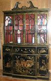 Lot#31, CHINESE BLACK LACQUER BREAKFRONT, LATE 20TH C, H 84", W 56", D 15"