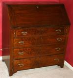 Lot#37, ENGLISH MAHOGANY SLANT FRONT DESK, 19TH C, H 43", W 40", D 22"