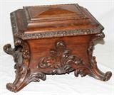 Lot#44, CARVED OAK CELLARETTE, H 20", L 33", D 27"