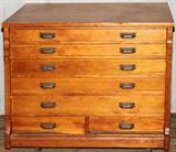 Lot#47, AMERICAN PINE PRINT CABINET, H 34", L 43", D 31"