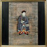 Lot#74, ORIENTAL PAINTING ON SILK, 36" X 23 1/2", MALE EMPEROR SEATED