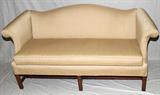Lot#100, WALNUT UPHOLSTERED SOFA, H 35", W 76", D 36"