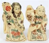 Lot#161, CARVED & POLYCHROME IVORY NETSUKES, TWO
