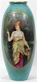 Lot#320, HAND PAINTED PORCELAIN VASE, LATE 19TH CENTURY, H 18", DIA 8"