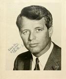 Lot#365, ROBERT KENNEDY AUTOGRAPHED BLACK AND WHITE PHOTO PRINT, C