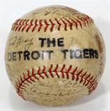 Lot#375, 1951 DETROIT TIGERS TEAM SIGNED BASEBALL