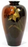 Lot#1010, LOUWELSA WELLER POTTERY VASE DECORATED BY JOSEPHINE IMLAY, H 8"