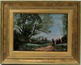 Lot#1017, CAMILLE FAURÉ (FRENCH, 1874-1956), LIMOGES ENAMEL ON COPPER PLAQUE, 9" X 12", SUMMER LANDSCAPE