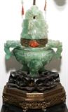 Lot#1057, CHINESE QUARTZ KORO MOUNTED AS A LAMP, C. 1920'S, H 10", 27" OVERALL, W 8 1/2"