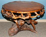 Lot#1106, RUSTIC OAK & ROOT TABLE, H 32", DIA 44"