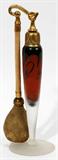 Lot#1159, DEVILBISS ART GLASS PERFUME BOTTLE WITH ATOMIZER, H 7"