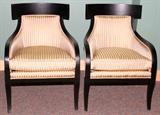 Lot#1181, CONTEMPORARY SILK UPHOLSTERED ARMCHAIRS, PAIR