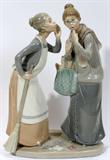 LOT #1393, LLADRO PORCELAIN FIGURE GROUP, 'THE GOSSIPS', H 12", W 8"