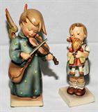 LOT #1405, HUMMEL BISQUE FIGURES, TWO, 'CELESTIAL MUSICIAN' & 'KISS ME'