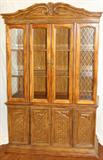 LOT #1491, WALNUT CHINA CABINET, H 76", L 46", D 15"