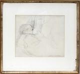 LOT #2020, KÄTHE KOLLWITZ (GERMAN 1867-1945), PENCIL SKETCH 11 1/2" X 12 3/4" MOTHER AND CHILD