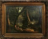 LOT #2023, WILLIAM COVENTRY WALL (AMERICAN 1810-1886), OIL ON CANVAS, 1857, 38" X 46", FOREST LANDSCAPE