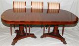 LOT #2027, KINDEL MAHOGANY DINING ROOM TABLE & 12 CHAIRS, H 31", W 48", L 80"