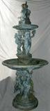 LOT #2028, CLASSICAL INFLUENCED TIERED BRONZE GARDEN FOUNTAIN, H 9'
