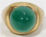 LOT #2039, YELLOW GOLD & 6.79CT CABOCHON EMERALD RING