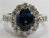 LOT #2043, 4.27CT NATURAL SAPPHIRE GIA & 1.46CT DIAMOND HALO