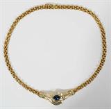 LOT #2046, 3.50CT SAPPHIRE & 5.50CT DIAMOND NECKLACE, L 16"