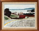 LOT #2050, CHARLES CULVER, MIXED MEDIA, 9" X 12 1/2", COUNTRY FARM SCENE