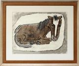 LOT #2071, CHARLES CULVER (AMERICAN, 1908-1967), WATERCOLOR ON PAPER, 1948, 19" X 25" SIGHT, 'OLD HORSE'