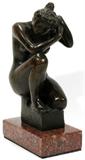 LOT #2093, AFTER ARISTIDE MAILLOL, BRONZE SCULPTURE, H 7 7/8", "PETITE BAIGNEUSE ACCROUPIE"