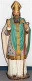 LOT #2096, HAND CARVED WOOD FIGURE OF SAINT PATRICK, C. 1880, H 52"