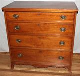 LOT #2127, AMERICAN CHERRY CHEST OF DRAWERS, H 40", L 38", D 19"